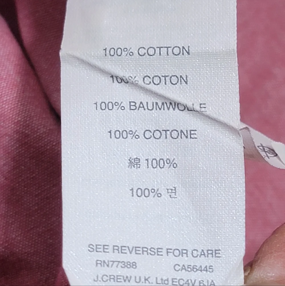 J. Crew men's pink button down cotton chambray shirt size XL